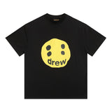 Drew house tshirt r d@ew foamed smiley face graphic crew neck short sleeve tee