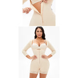 Shapewear bodysuit long sleeves waist and abdomen tightening