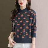 Women Knitted Pullover Turtleneck Sweater Autumn and Winter Loose Casual Sweater
