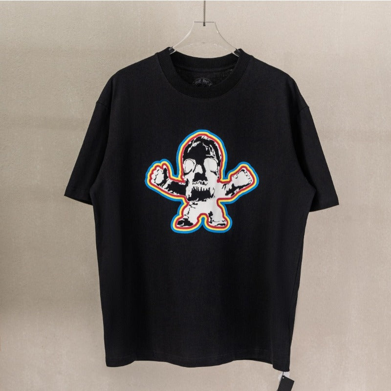 Ch hip-hop t shirts american ch short-sleeved washed stereo heavy industry foam embroider short-sleeved loose high street easiest for match