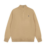 Rl ralph lauren pony half-zip wool sweater - couple's casual knit turtleneck top - autumn/winter relaxed fit