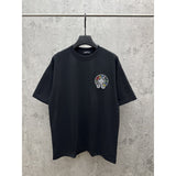 Ch hip-hop t shirts ch short-sleeved hollow color embroidery couple loose casual pure cotton american heavy weight short-sleeved high street