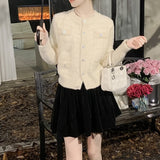 Women Knitwear Autumn and Winter round Neck Sweater Loose Knitted Cardigan