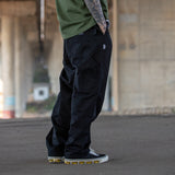 Men Sweatpants Multi-Pocket Cargo Pants Loose Straight Casual Solid Color Trousers