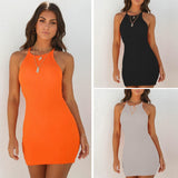 Women Dresses Spring Summer Sexy Luo Sling Dress Skirt (Bla0420)