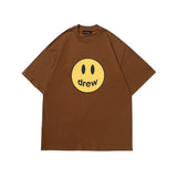 Drew house tshirt r collection d@ew smiley face letter print crew neck pullover short sleeve wholesale single piece
