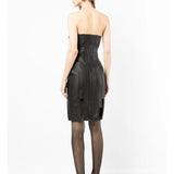 Women's Evening Dress PU Leather Dress Tight Dress