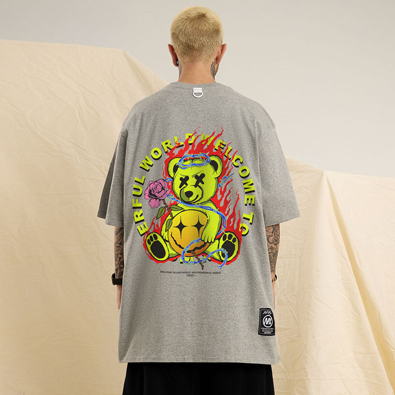Men T Shirt Couple Short Sleeve T-shirt Hip Hop Casual Half Sleeve T-shirt Summer
