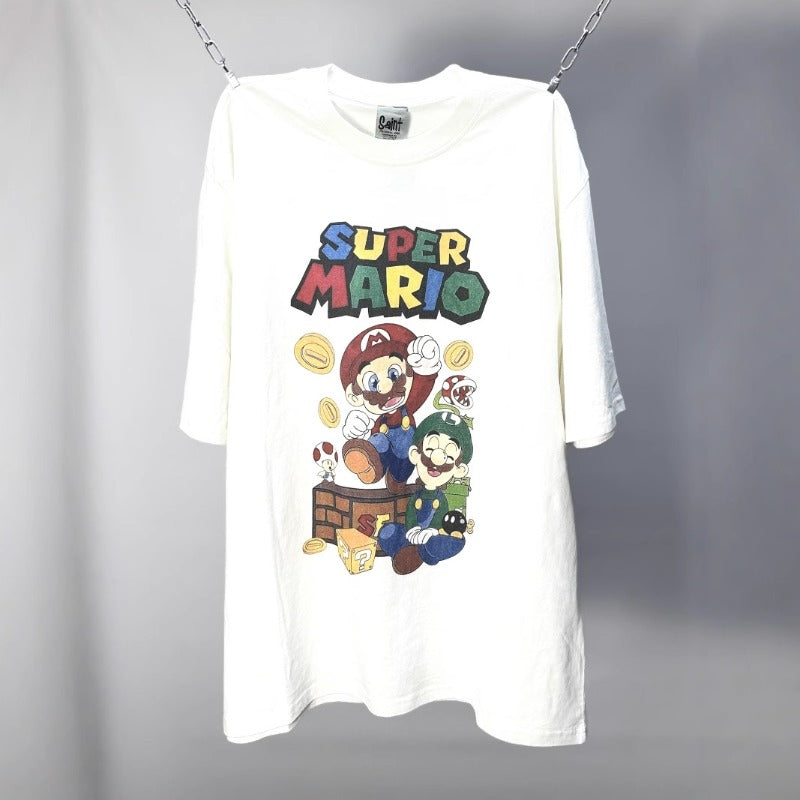 saint m t shirts s.m. collaboration cartoon graphic crewneck short sleeve t-shirt