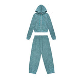 Ashley williams bear print hot girl crop top cardigan sweatshirt set - sweet zip-up hoodie outfit