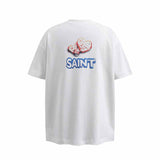 SAINT MICHAEL Vintage T Shirt Cookie Print Short Sleeve