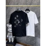 Ch hip-hop t shirts ch big sword sanskrit embroider patch patchwork american heavy weight short-sleeved high street easiest for match