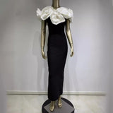 Women Dresses White Flowers Long Formal Dress (Otn202404)