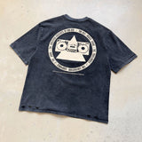 saint m t shirts s.m collaboration letter print graphic washed vintage pullover crew neck short sleeve tee