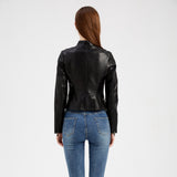 Red Leather Jacket Women's Rivet Leather Coat Spring and Autumn Jacket