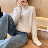 Women Knitted Pullover Turtleneck Sweater Autumn Winter Sweater Top