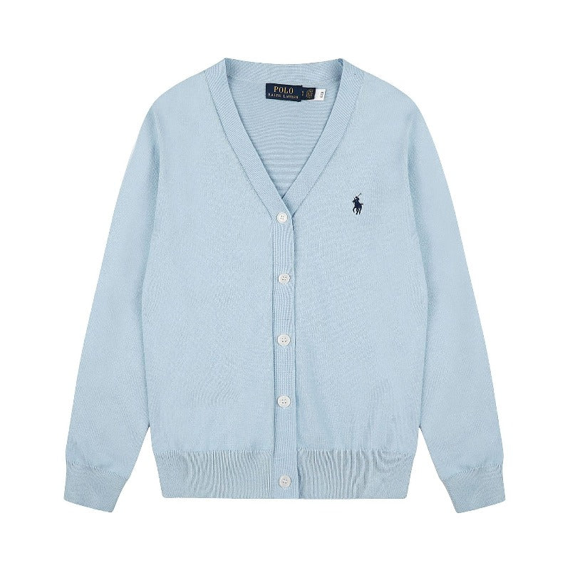 Macaron-colored little marafon rlv collar knit cardigan - relaxed fit outerwear - autumn/winter couple's open-front wool top
