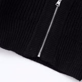 Women Sweater Knitwear Autumn and Winter V-neck Short Zip Sweater Sweater Coat