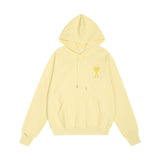 Macaron color ami aheoine heartembroiderloosefall and wintersweatshirtcouple hooded hat