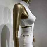 Women Dresses White Bandage One-Piece Dress (Ont0408)