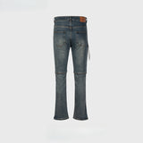 MIJKO Men's Vintage Pants MIJKO Washed Old Trousers Men's and Women's Slim-Fit Jeans