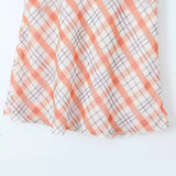 Women Skirt Summer Plaid Skirt Hip-Wrapped Mid-Length Dress