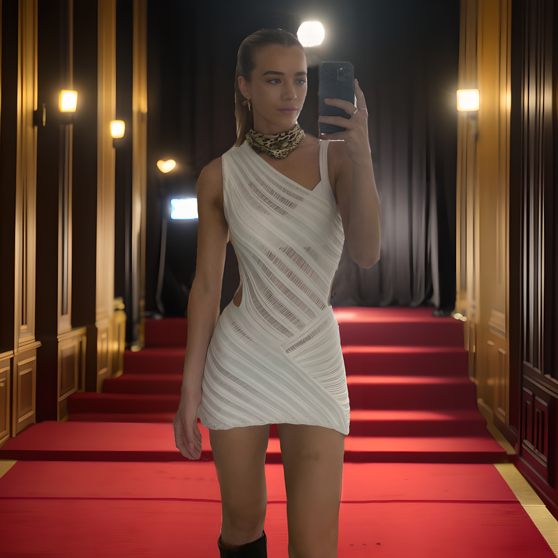 Party Dresses Summer Hollow Perspective Sexy Knitted Dress Women's Clothing