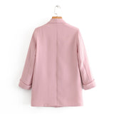 Women's Suits Apricot Blazer Women's Spring and Autumn Casual Suit Top