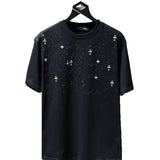 Ch hip-hop t shirts ch crow gypsophila cross short-sleeved loosecasualpure cotton american heavy weight short-sleeved