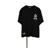 Ch hip-hop t shirts high street ch short-sleeved back full-width heavy industry cross light-changing embroider american easiest for match