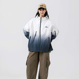 Unisex Jacket Autumn Gradient Hooded Jacket