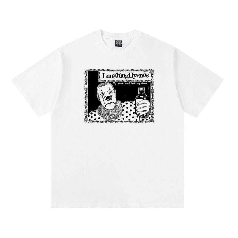 saint m t shirts s.m clown hyena graphic crewneck short sleeve t-shirt