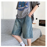 Men Jeans Summer Denim Shorts Loose Straight Casual Shorts