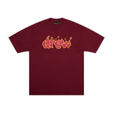 Drew house tshirt r collection d@ew flame letter print crew neck pullover casual short sleeve