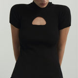 Ladies Leisure Knitwear Sexy Short Sleeve Knitwear Thread Knitted Top