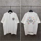 Ch hip-hop t shirts ch short-sleeved hollow color embroidery couple loose casual pure cotton american heavy weight short-sleeved high street