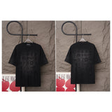 Ch hip-hop t shirts ch short-sleeved washed distressed laser burnt patch embroidery couple loosecasual high street