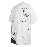 Ch hip-hop t shirts ch short-sleeved couple splash ink horseshoe fuzzy printing loosecasualpure cotton american heavy weight short-sleeved