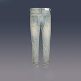 MIJKO Mens Vintage Pants MIJKO Washed Old Trousers Jeans