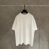 Ch hip-hop t shirts ch short-sleeved sanskrit letter patch embroiderloosecasualpure cotton american heavy weight short-sleeved
