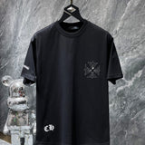 Ch hip-hop t shirts ch classic big horseshoe cross flower sanskrit trendyloose short sleeve t-shirt couple style