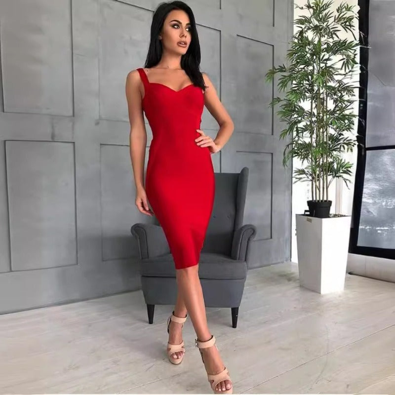 Women Dresses Bandage Dress Sleeveless Long Dress (Ont0408)