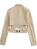Women's Suits Jacket Women's Autumn Lace up Short Midriff-Baring Top