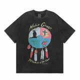 SAINT MICHAEL Vintage T Shirt Direct Spray Washing Water Old Short Sleeve