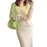 Women Knitted Pullover Autumn and Winter round Neck Sweater Loose Knitwear Casual Top