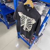 saint m t shirts s.m. skull skeleton graphic crewneck pullover short sleeve t-shirt
