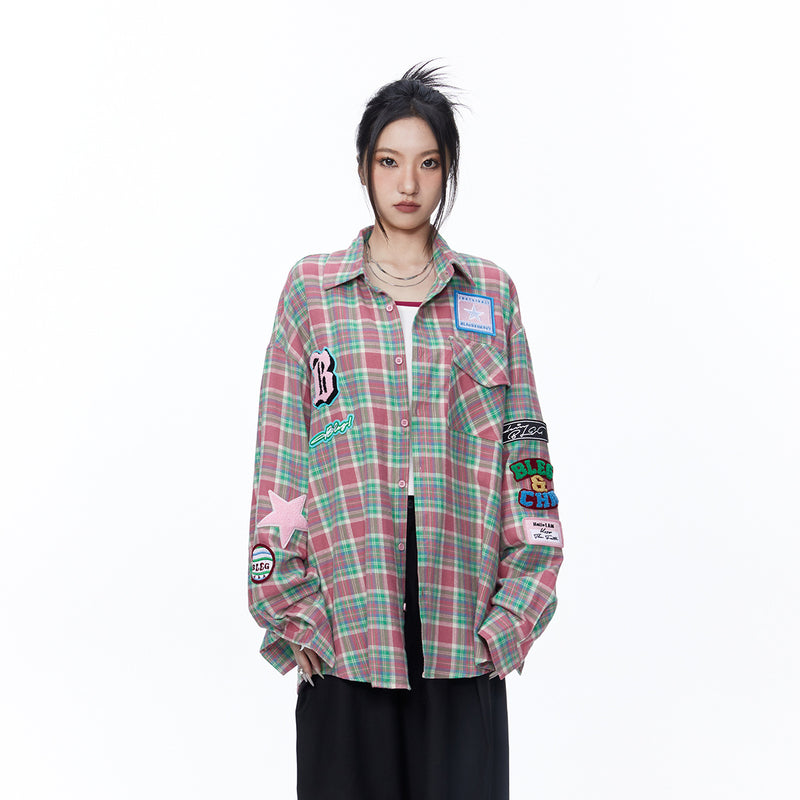 Unisex Jacket Autumn Collage Plaid Shirt