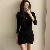 Women Dresses Spring and Autumn Slim Fit Sexy Long Sleeve Dress