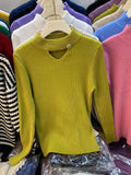 Women Knitwear Autumn and Winter Hollow round Neck Sweater