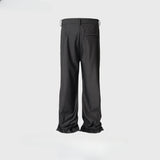 MIJKO Men Vintage Pants MIJKO Spliced trousers pleated casual trousers